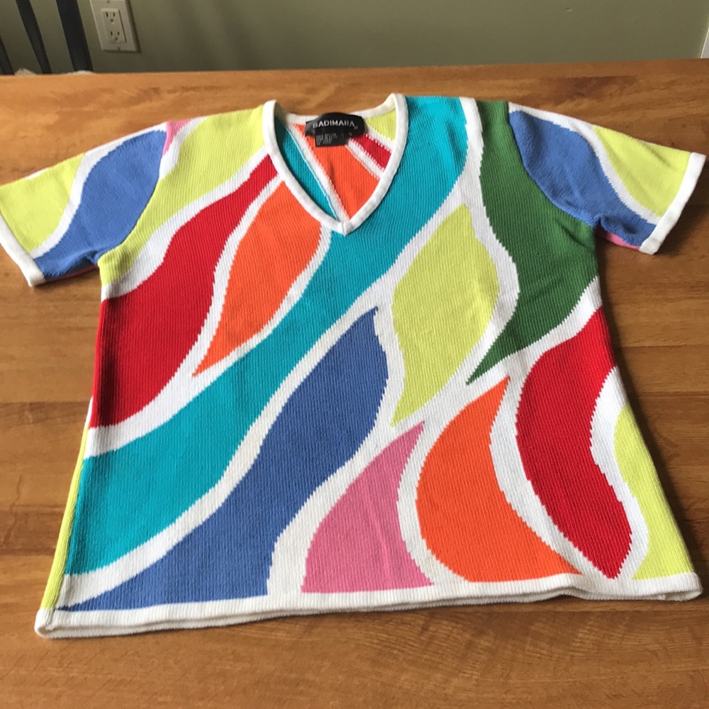 V-Neck Short Sleeve Cotton Sweater